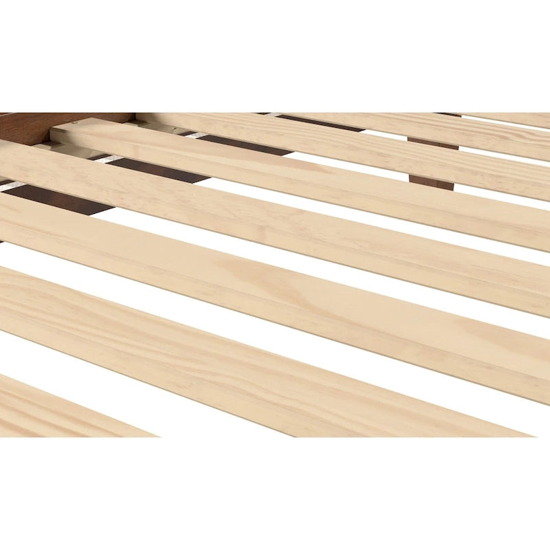Minimalistisches Plattformbettgestell aus Holz, Größe Twin, niedriges Profil, ohne Kopfteil