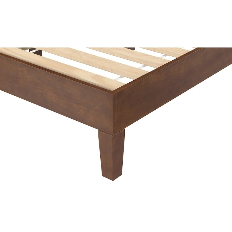 Minimalistisches Plattformbettgestell aus Holz, Größe Twin, niedriges Profil, ohne Kopfteil