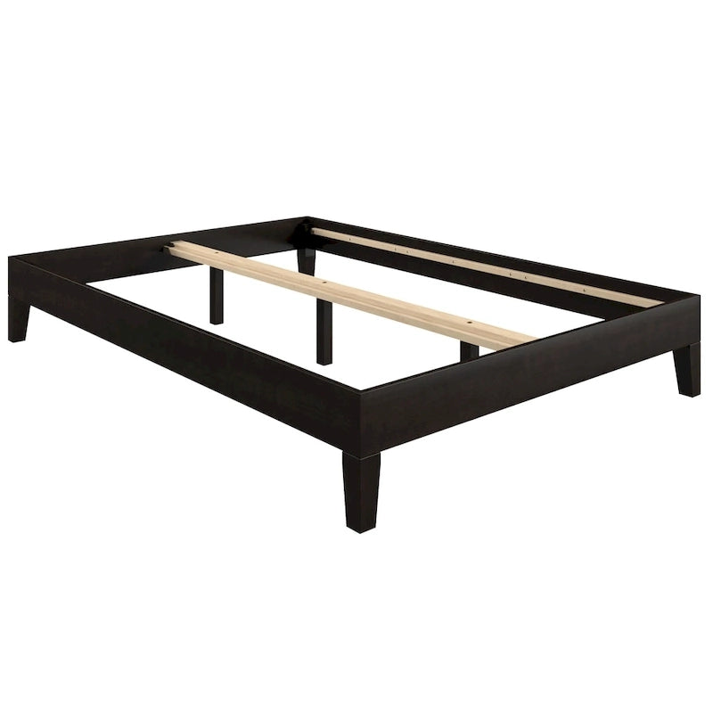 Minimalistisches Plattformbettgestell aus Holz, Größe Twin, niedriges Profil, ohne Kopfteil