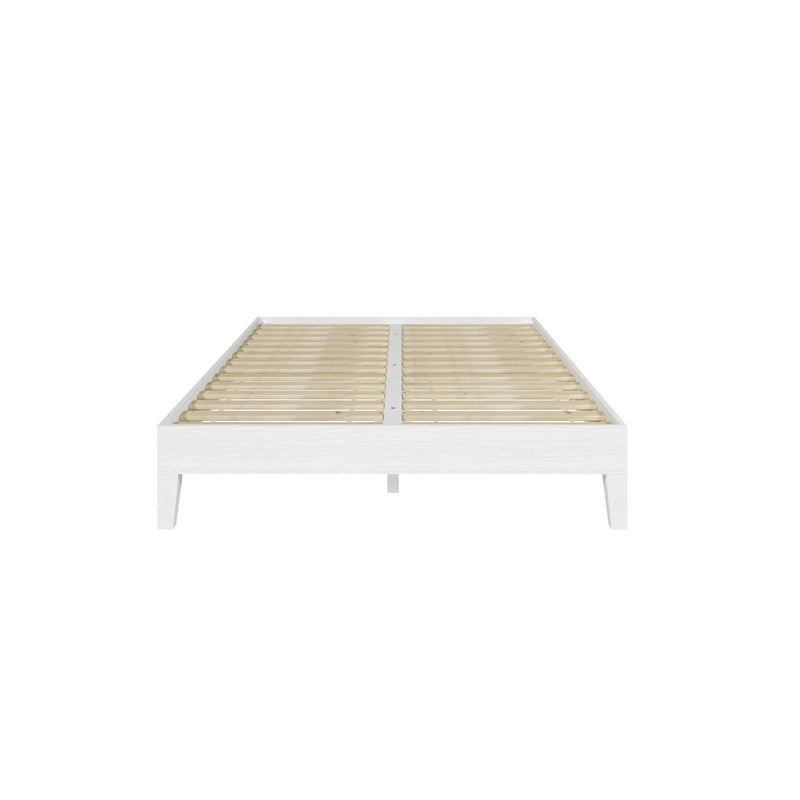 Minimalistisches Plattformbettgestell aus Holz, Größe Twin, niedriges Profil, ohne Kopfteil