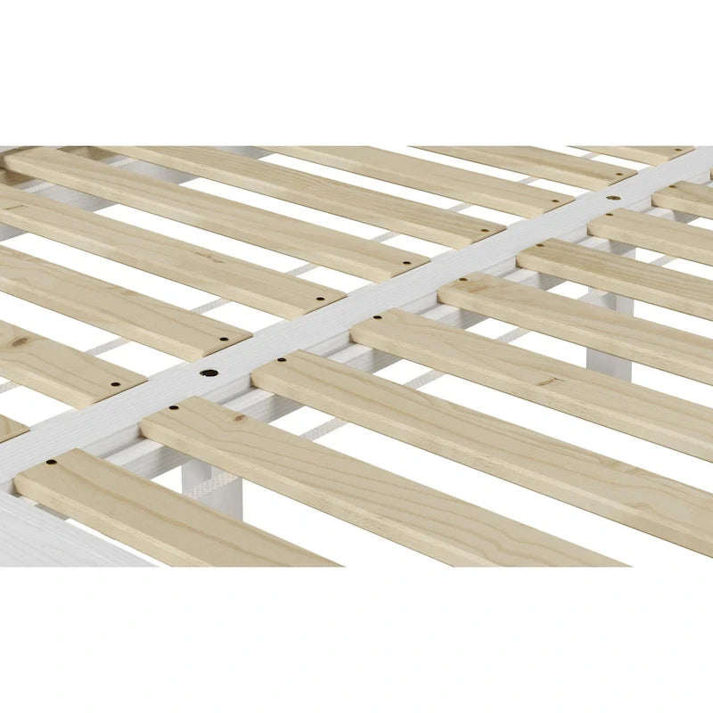 Minimalistisches Plattformbettgestell aus Holz, Größe Twin, niedriges Profil, ohne Kopfteil