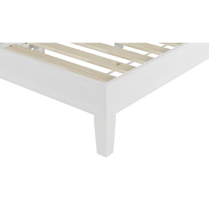 Minimalistisches Plattformbettgestell aus Holz, Größe Twin, niedriges Profil, ohne Kopfteil