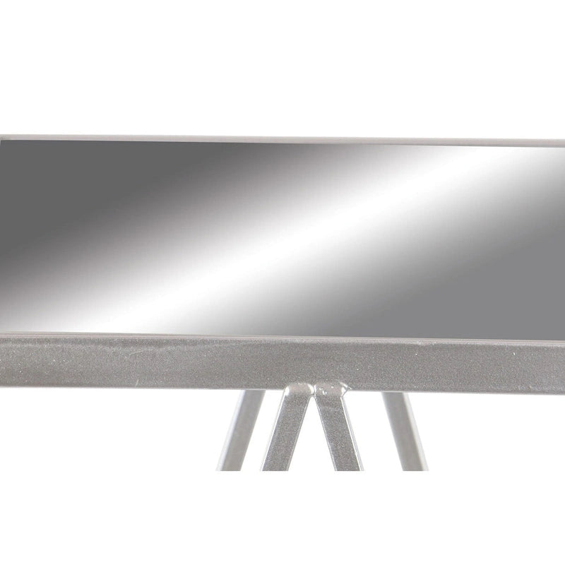 Moderner Akzenttisch aus Metall in Gold, Silber oder Schwarz mit Spiegelglasplatte (2er-Set) - 15 x 15 x 25