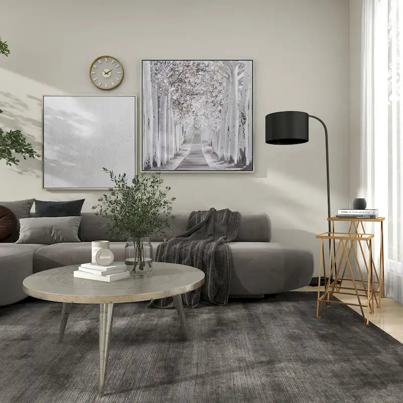Moderner Akzenttisch aus Metall in Gold, Silber oder Schwarz mit Spiegelglasplatte (2er-Set) - 15 x 15 x 25