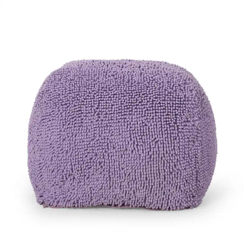 Weicher, zotteliger Pouf-Hocker, runder, flauschiger Fußhocker fürs Wohnzimmer