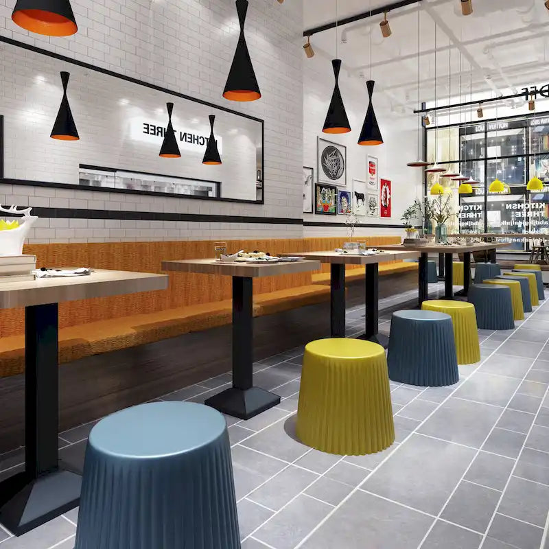 Stapelbare moderne Stühle für Esszimmer und Restaurant, Beistelltisch, Cupcake, für Wohnzimmer, Pausenraum, Schminktisch, Schlafzimmer oder Büro, ohne Rückenlehne