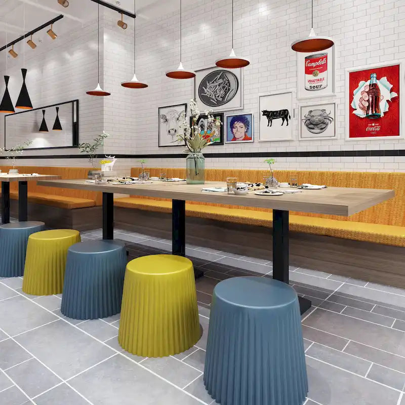 Stapelbare moderne Stühle für Esszimmer und Restaurant, Beistelltisch, Cupcake, für Wohnzimmer, Pausenraum, Schminktisch, Schlafzimmer oder Büro, ohne Rückenlehne