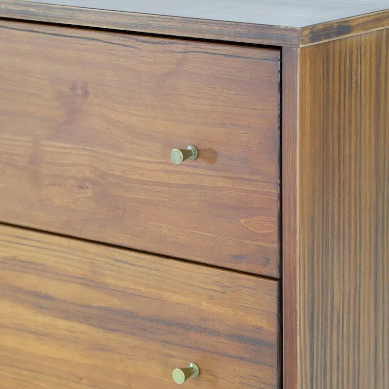 Rustikale Kommode im Mid-Century-Stil mit 5 Schubladen