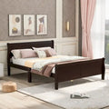 Plattformbett aus Holz in voller Größe mit Kopfteil und Lattenrost, minimalistisches Design fürs Schlafzimmer