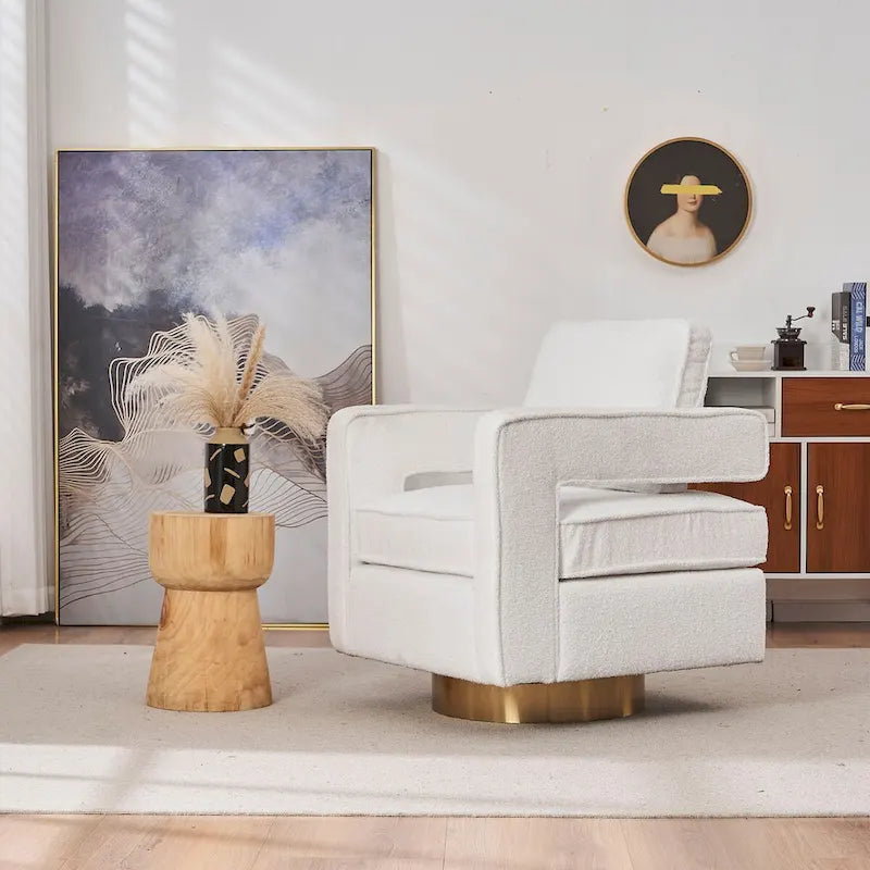 Fauteuil d’appoint club moderne pivotant à 360 degrés