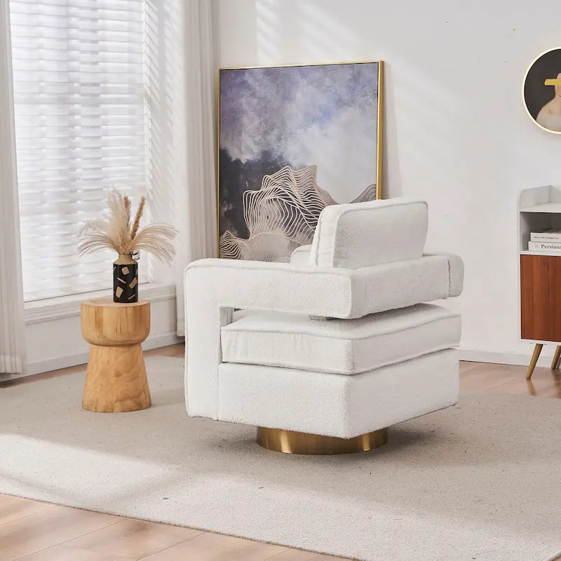 Fauteuil d’appoint club moderne pivotant à 360 degrés