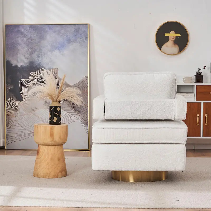 Fauteuil d’appoint club moderne pivotant à 360 degrés
