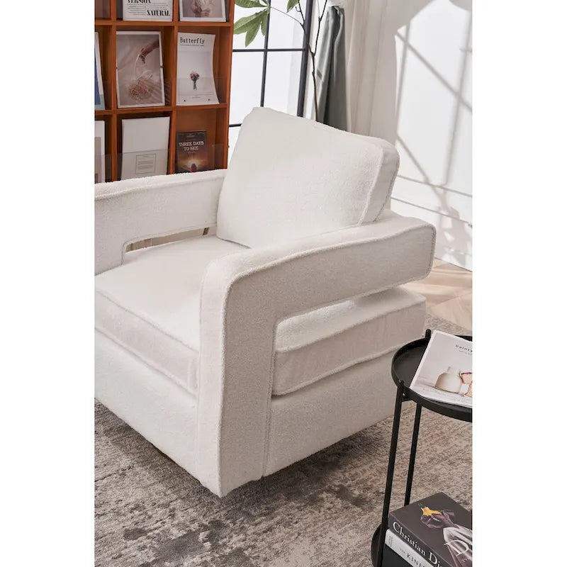 Fauteuil d’appoint club moderne pivotant à 360 degrés