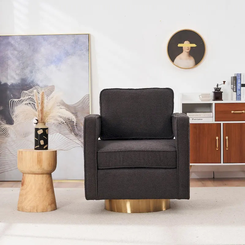Fauteuil d’appoint club moderne pivotant à 360 degrés
