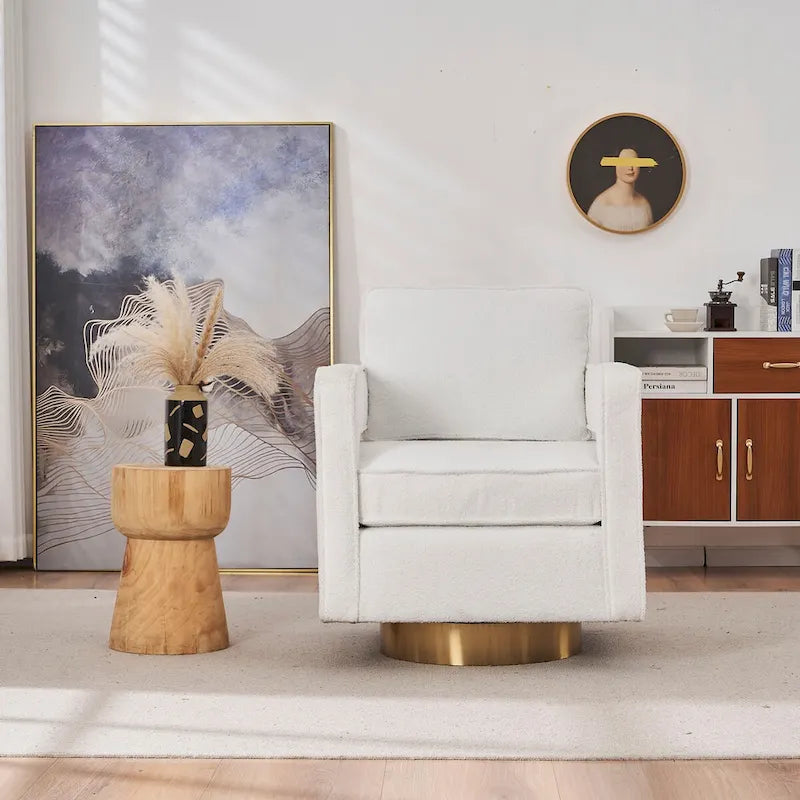 Fauteuil d’appoint club moderne pivotant à 360 degrés
