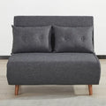 Canapé-lit moderne 2 places en tissu gris, convertible