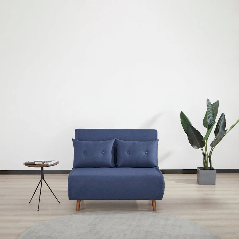 Canapé-lit moderne 2 places en tissu gris, convertible