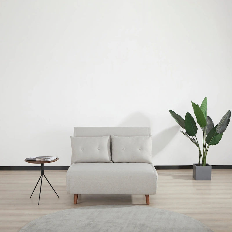 Canapé-lit moderne 2 places en tissu gris, convertible