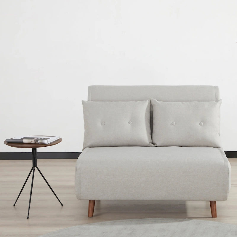 Canapé-lit moderne 2 places en tissu gris, convertible