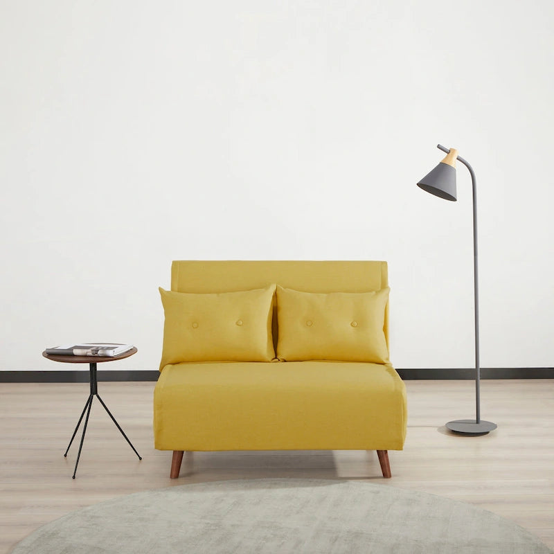 Canapé-lit moderne 2 places en tissu gris, convertible