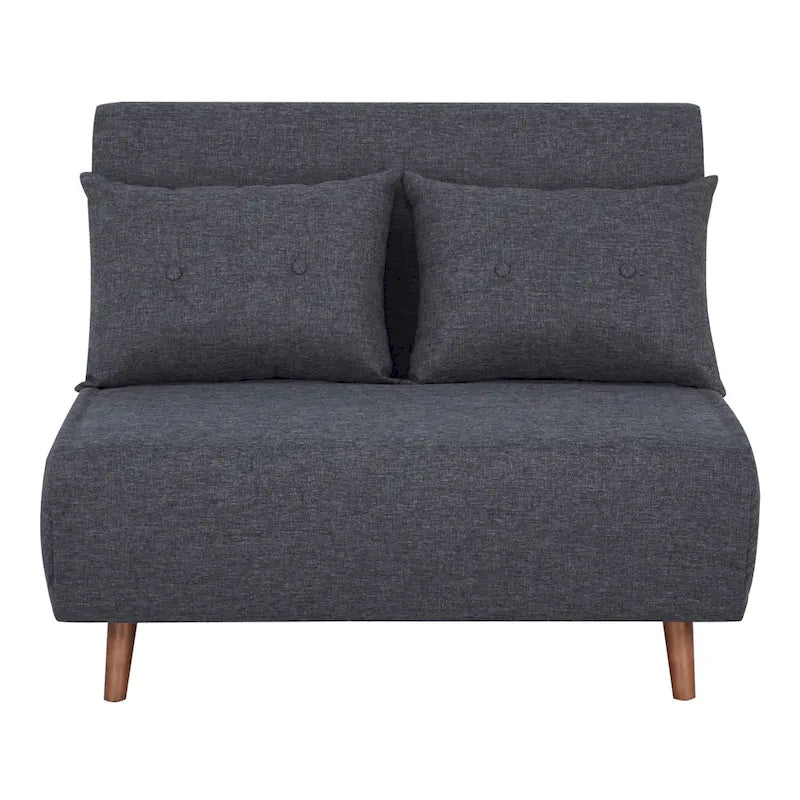 Canapé-lit moderne 2 places en tissu gris, convertible