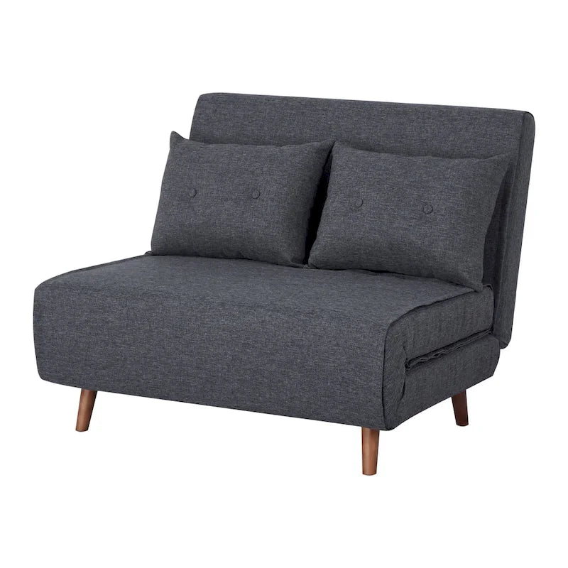 Canapé-lit moderne 2 places en tissu gris, convertible