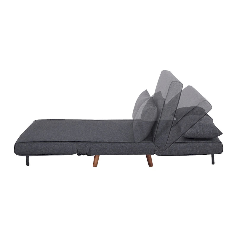 Canapé-lit moderne 2 places en tissu gris, convertible