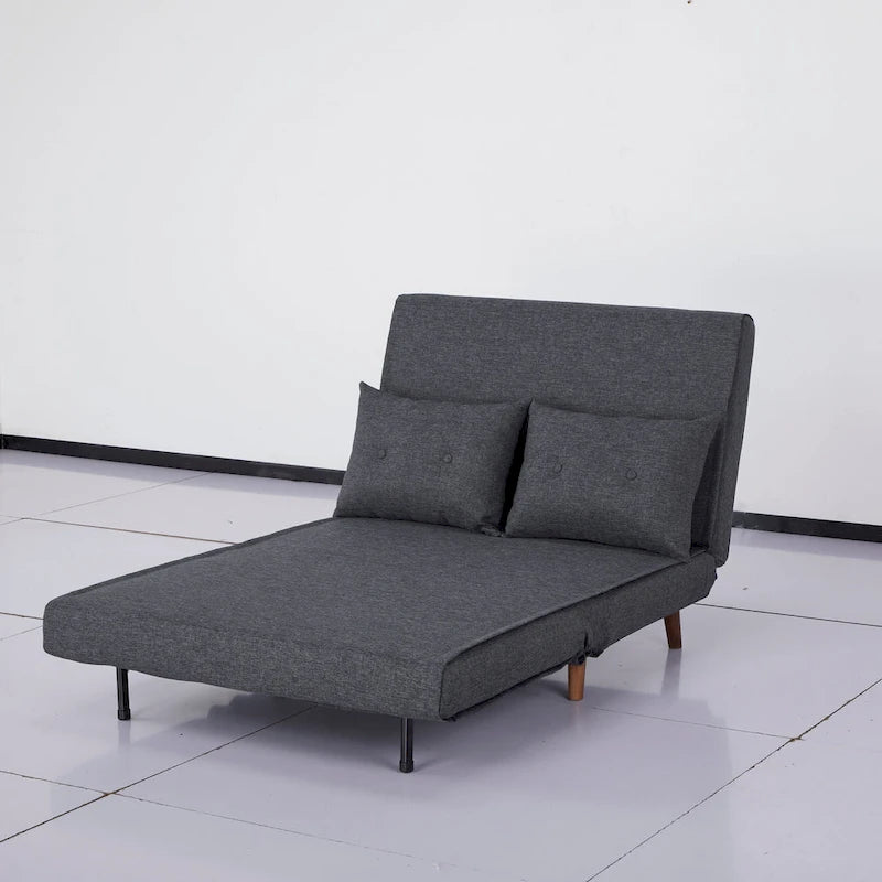 Canapé-lit moderne 2 places en tissu gris, convertible