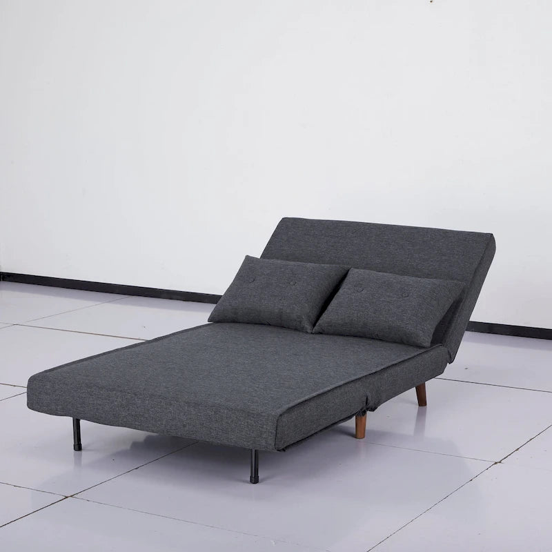 Canapé-lit moderne 2 places en tissu gris, convertible