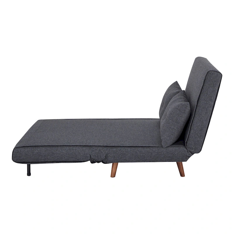 Canapé-lit moderne 2 places en tissu gris, convertible