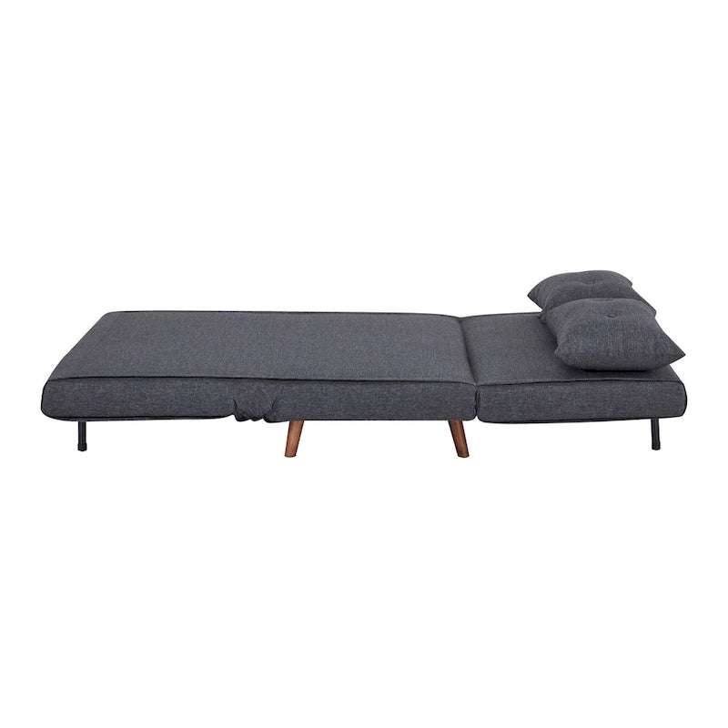 Canapé-lit moderne 2 places en tissu gris, convertible