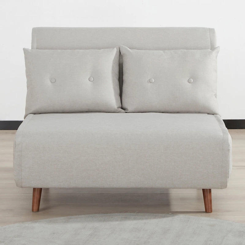Canapé-lit moderne 2 places en tissu gris, convertible