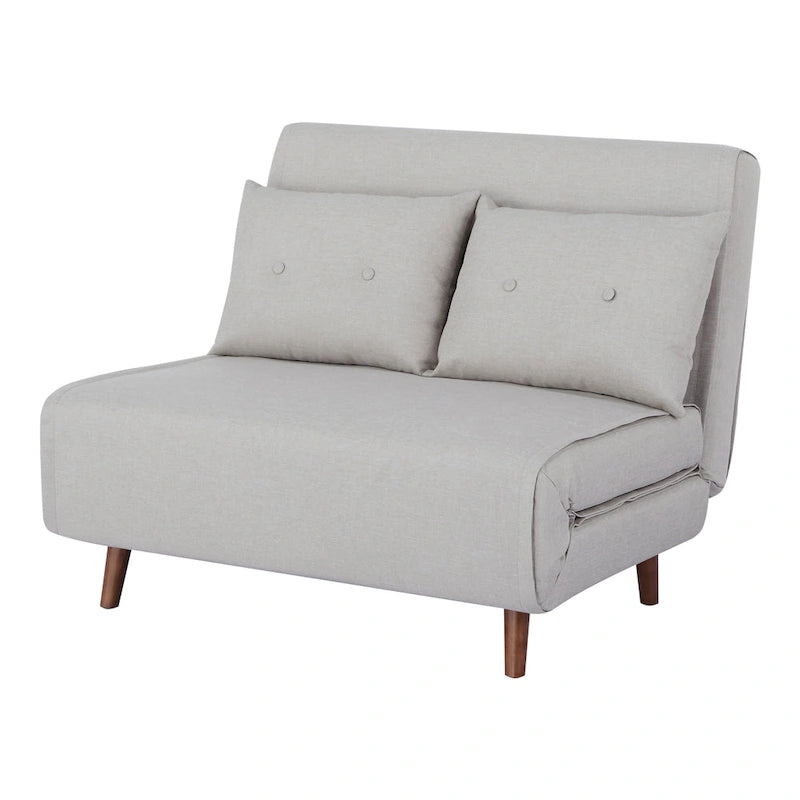 Canapé-lit moderne 2 places en tissu gris, convertible
