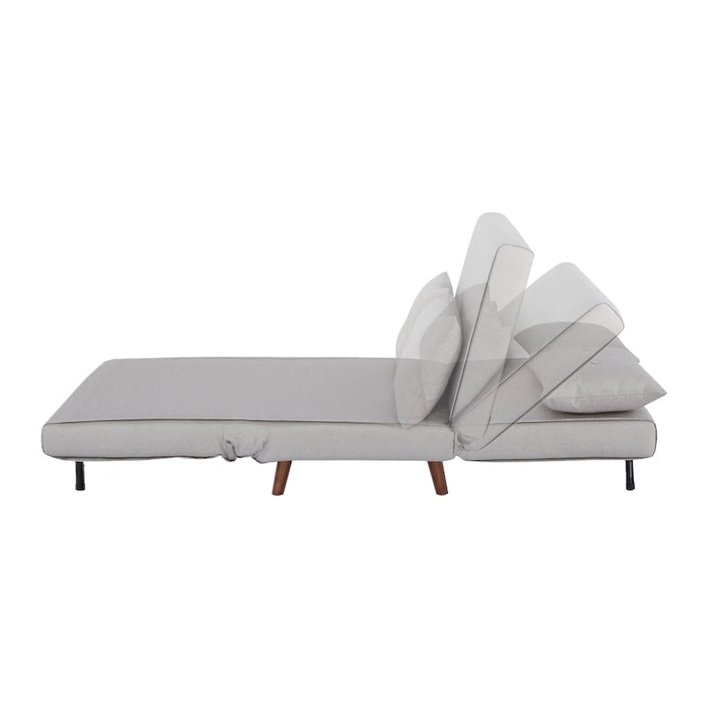 Canapé-lit moderne 2 places en tissu gris, convertible