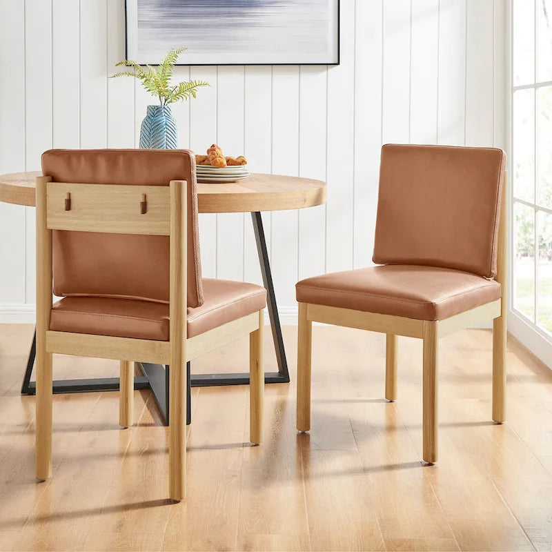 Esszimmer-Beistellstühle aus Kunstleder (2er-Set)