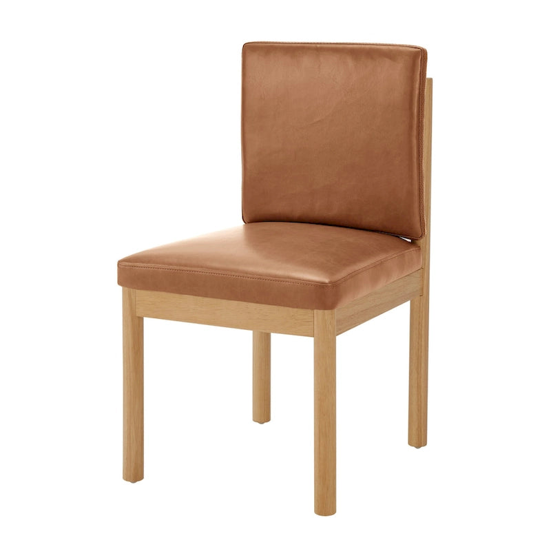 Sillas laterales de comedor de cuero sintético (juego de 2)