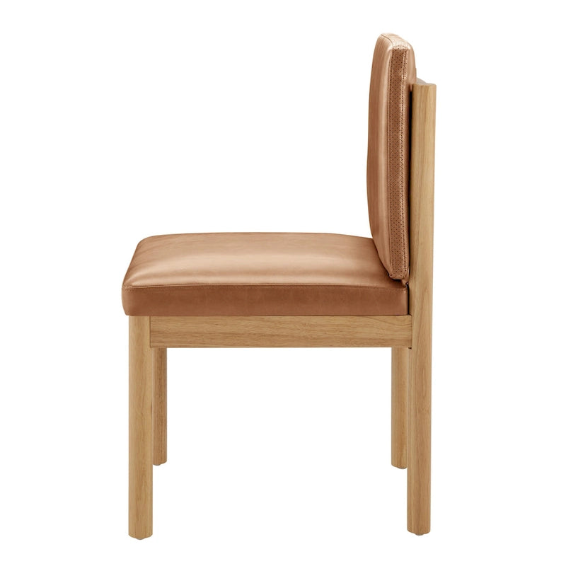 Sillas laterales de comedor de cuero sintético (juego de 2)