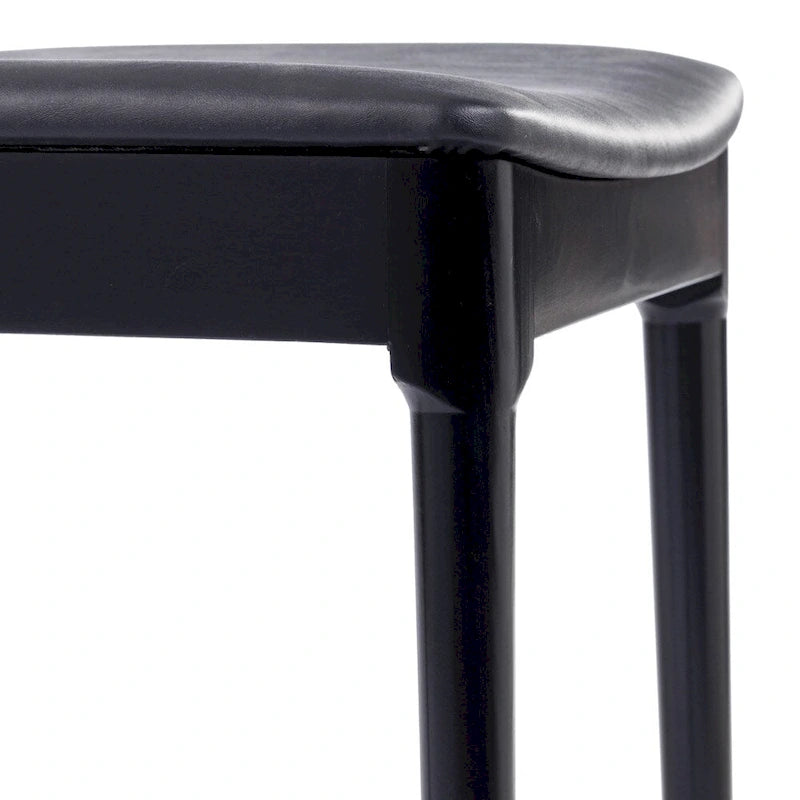 Chaise de salle à manger commerciale en bois massif avec assise rembourrée en vinyle