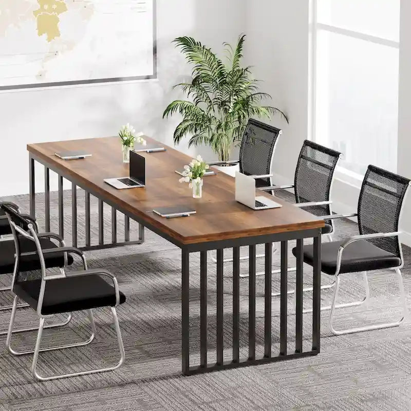 Table de conférence rectangulaire de 6.5ft pour bureau à domicile