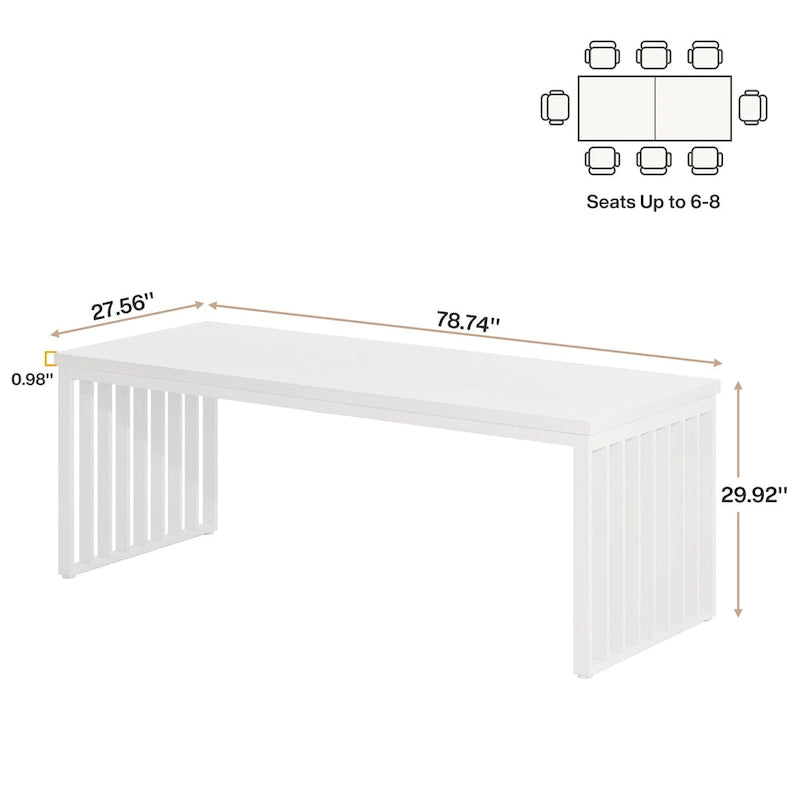 Table de conférence rectangulaire de 6.5ft pour bureau à domicile
