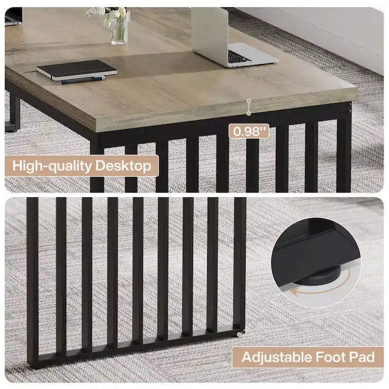 Table de conférence rectangulaire de 6.5ft pour bureau à domicile