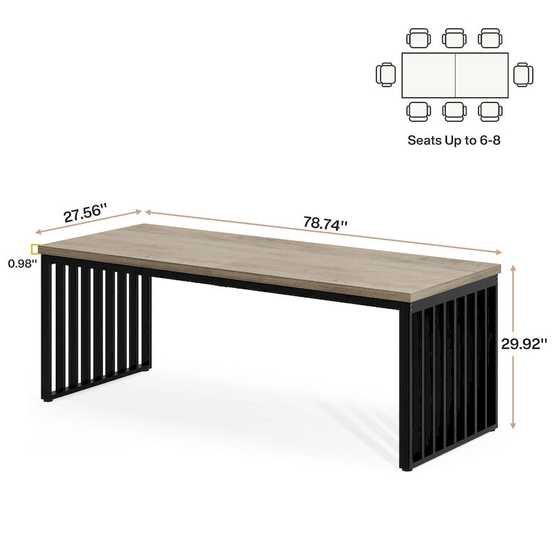 Table de conférence rectangulaire de 6.5ft pour bureau à domicile